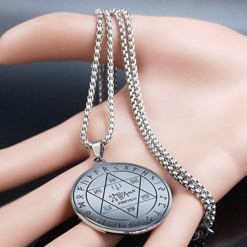 NEW Pentacle Key Of Solomon Seal Stainless Steel Hexagram Necklace - The Jewellery Supermarket